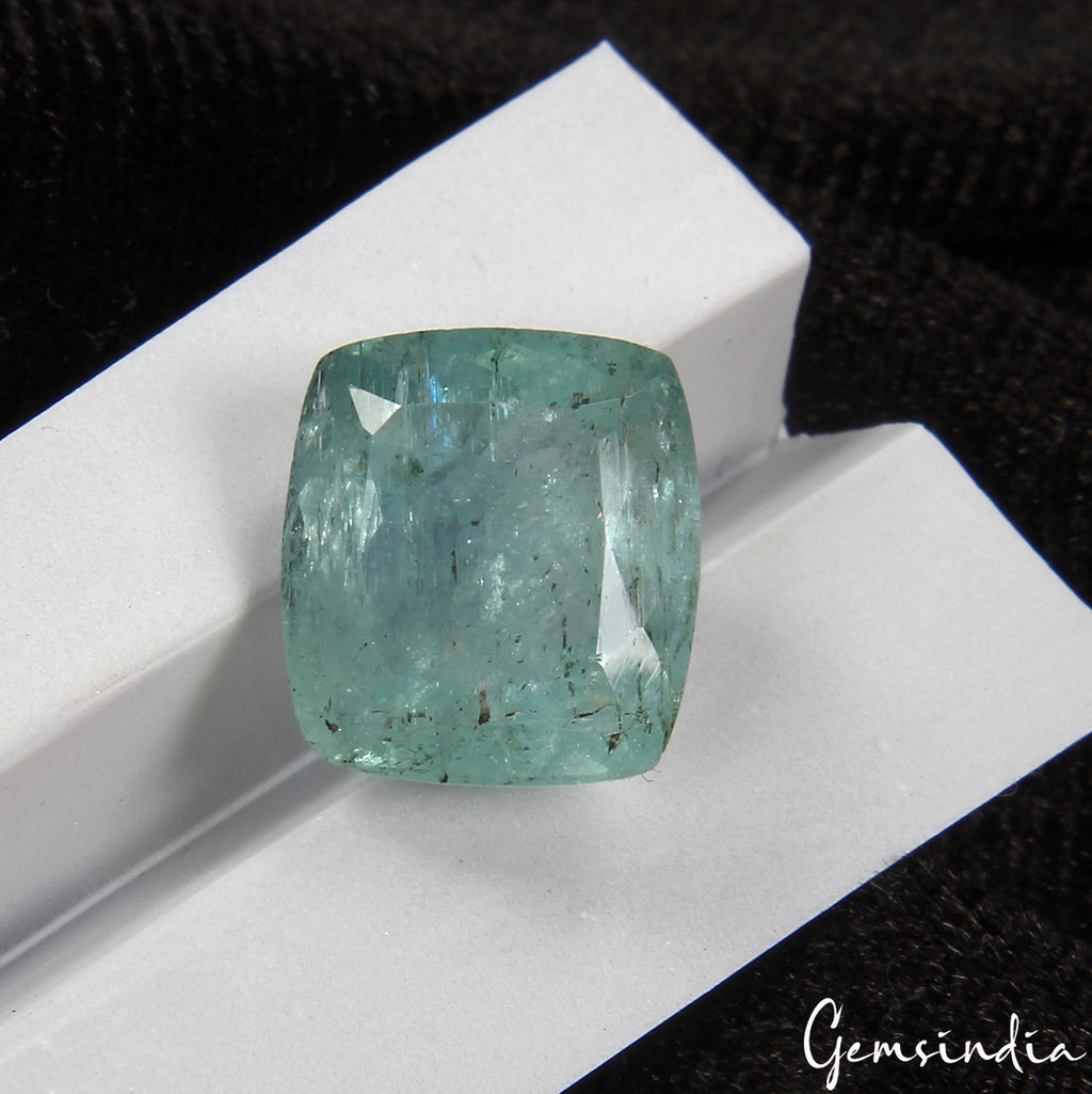 Aquamarine Loose Gemstone, Cushion Cut, Untreated — 12x10x6 mm, 6.15 Ct, Brazil