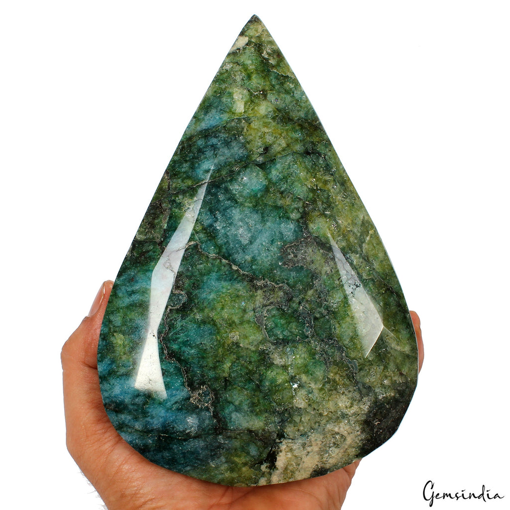 Huge 1.78 Kilo Natural Brazilian Green Emerald Pear Faceted Museum Size Gemstone