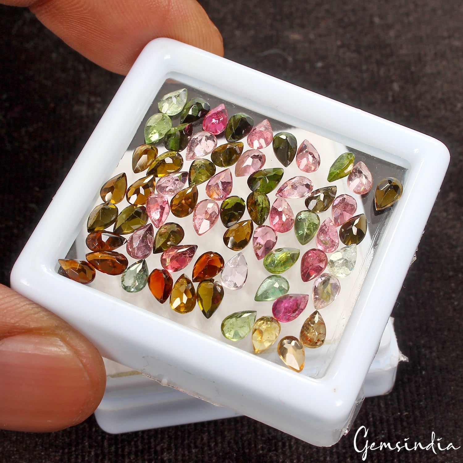 5x3mm Pear Cut Natural Unheated Multi Color Tourmaline Loose Gemstones ~ 61 Pcs