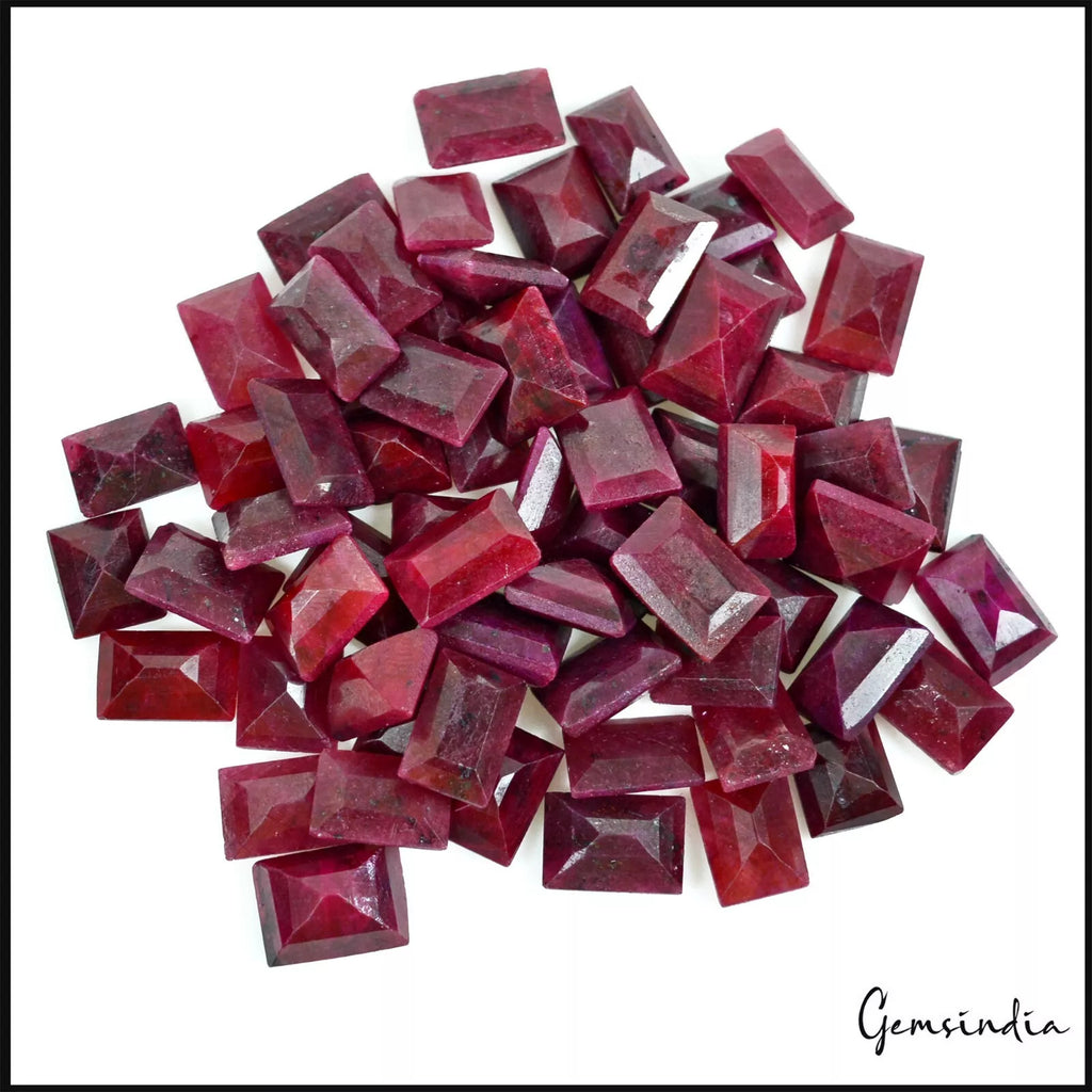 Ruby Lot, Loose Gemstone, Color Enhanced, Red — 64 Pieces, 10mm to 13mm, 500 Ct