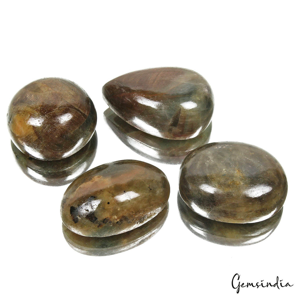 990 Cts/4 Pcs Natural Untreated Brown Blue Sapphire Mix Cab Wholesale Gems Lot