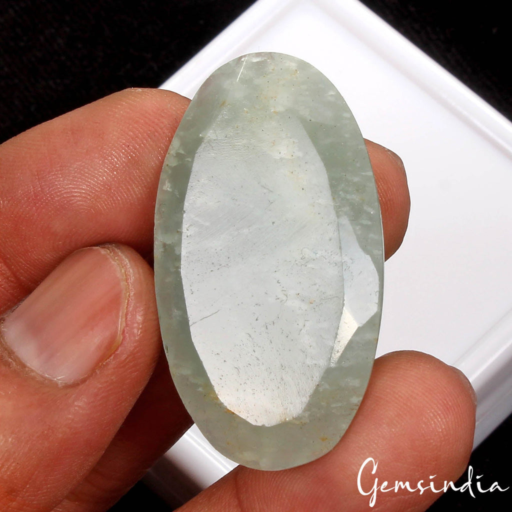 62.80 Ct Natural Green Aquamarine Oval Cut Loose Brazilian Jewelry Gemstone