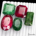 580 Ct Natural Green Emerald & Red Ruby Mix Cut Loose Huge Gemstones 30-43mm Lot