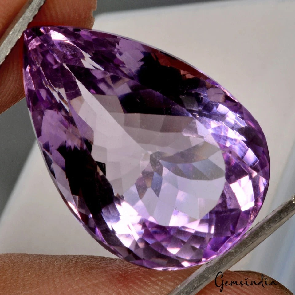 VVS 38.70Ct Natural Amethyst Certified Huge Pendant Size Pear Untreated Gemstone