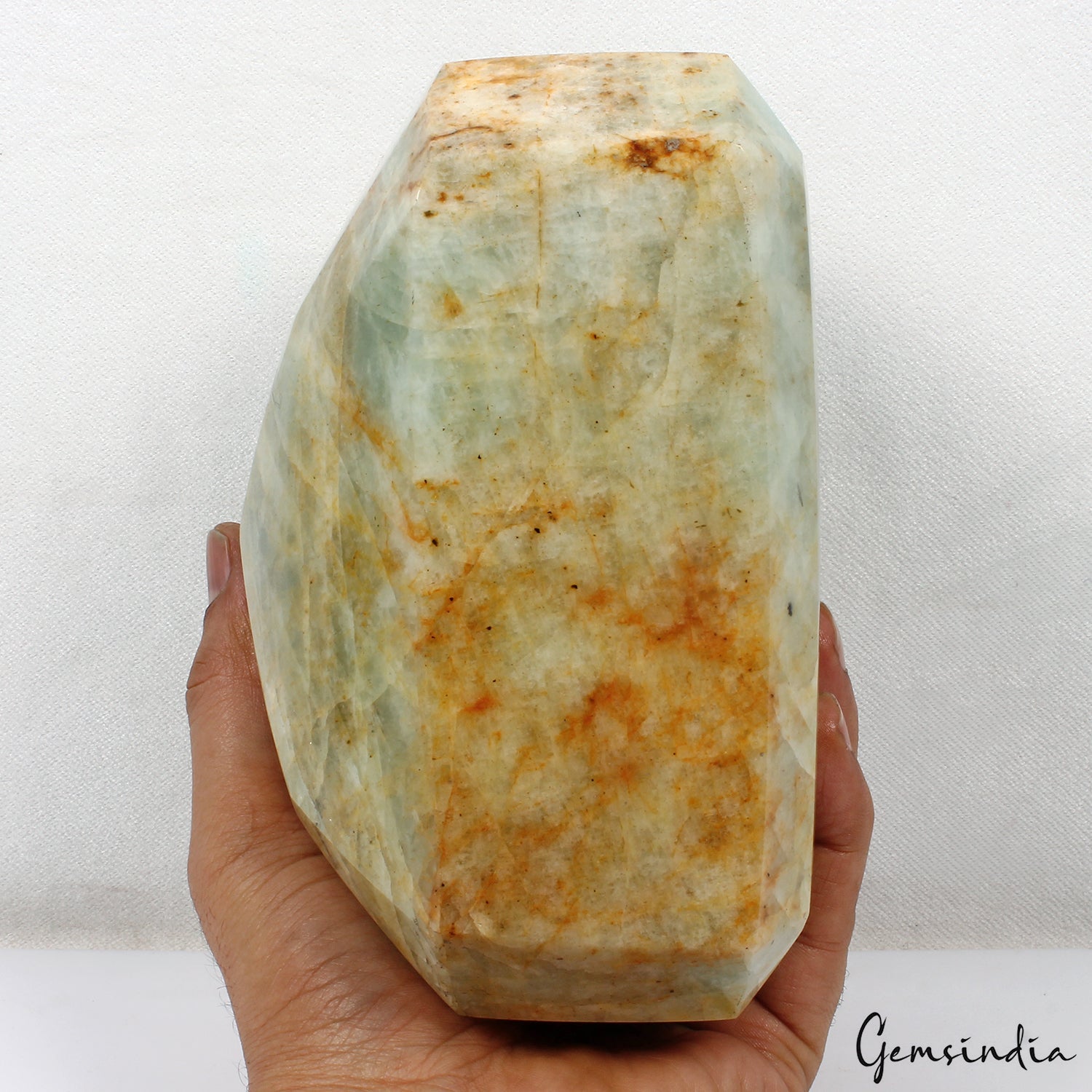 3.8Kg Massive Natural Aquamarine Octagon Cut 6.3 in Collector Gemstone Specimen