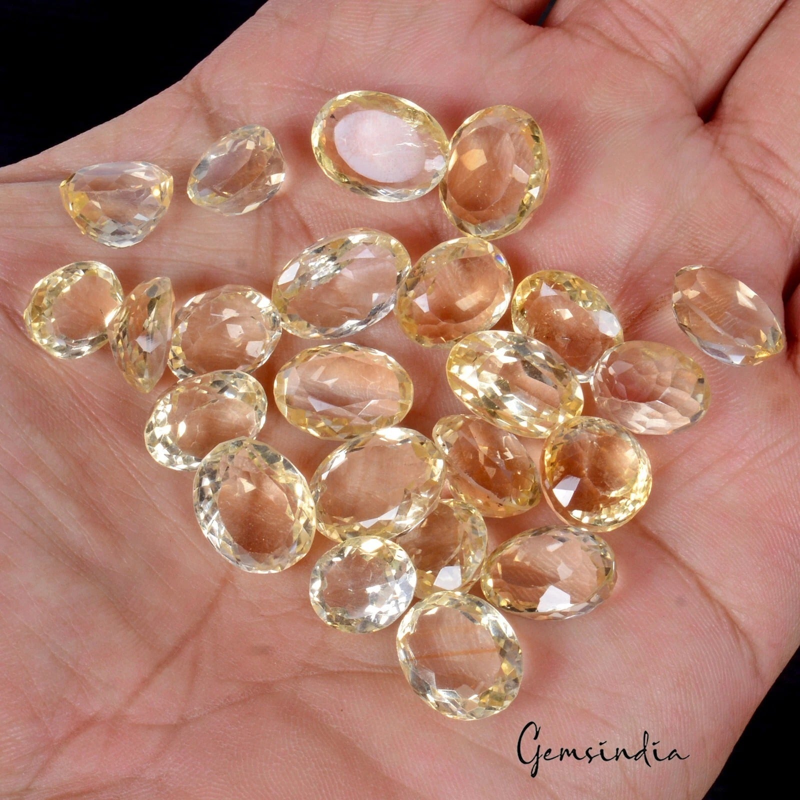 123.50 Ct Natural Yellow Citrine Oval Cut Loose Faceted 10-14mm Gemstones Lot
