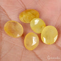 Sapphire Lot, Loose Gemstone, Untreated, Yellow — 5 Pieces, 9mm to 11mm, 19.60 Ct, Sri Lanka