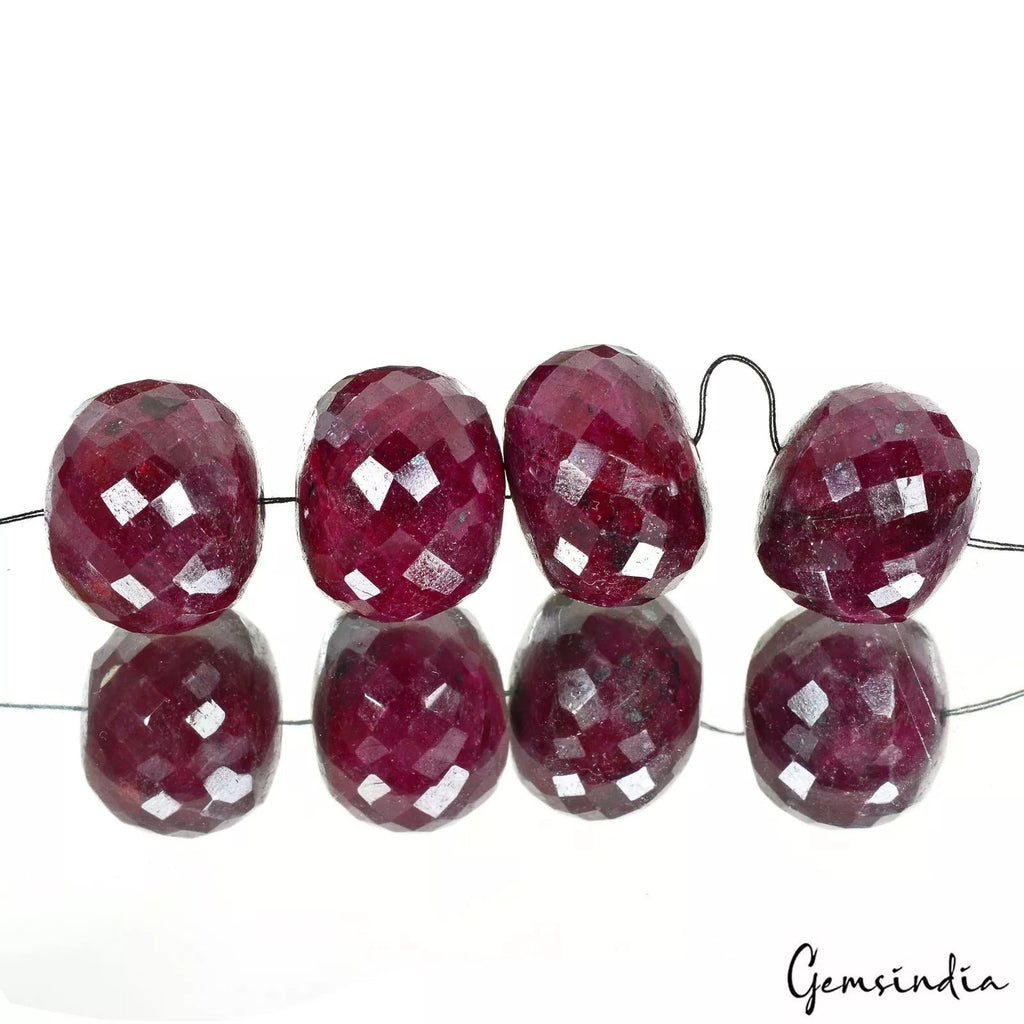 420 Ct Natural Red Ruby Round Checker Cut Earth Mined Loose Drilled Beads Gems