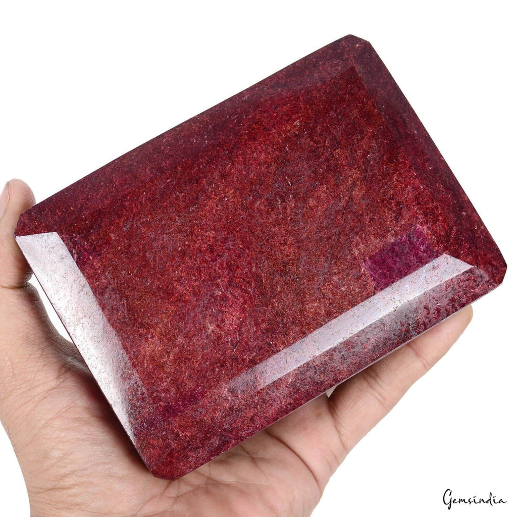 1.8 Kilo Natural Huge Red Ruby Octagon Cut Museum Grade Loose Gemstone
