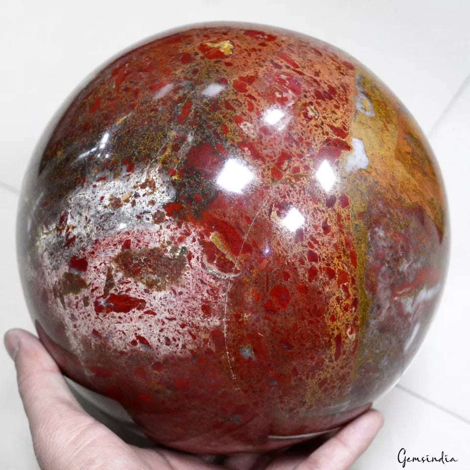Red Jasper Sphere, Untreated — 7" in diameter, 10.9 Kg (54500 Ct), Madagascar