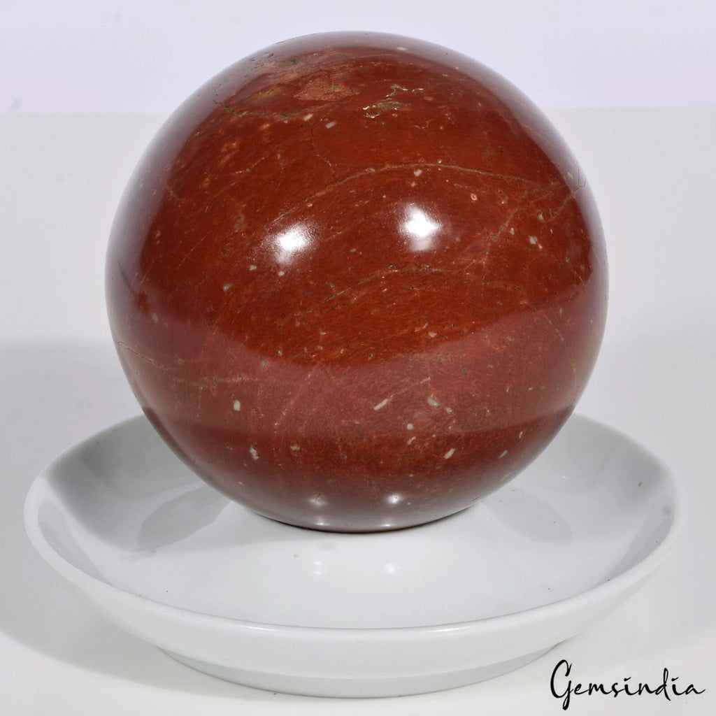Red Jasper Sphere, Untreated — 3.5" in diameter, 1038 g (5190 Ct), Madagascar