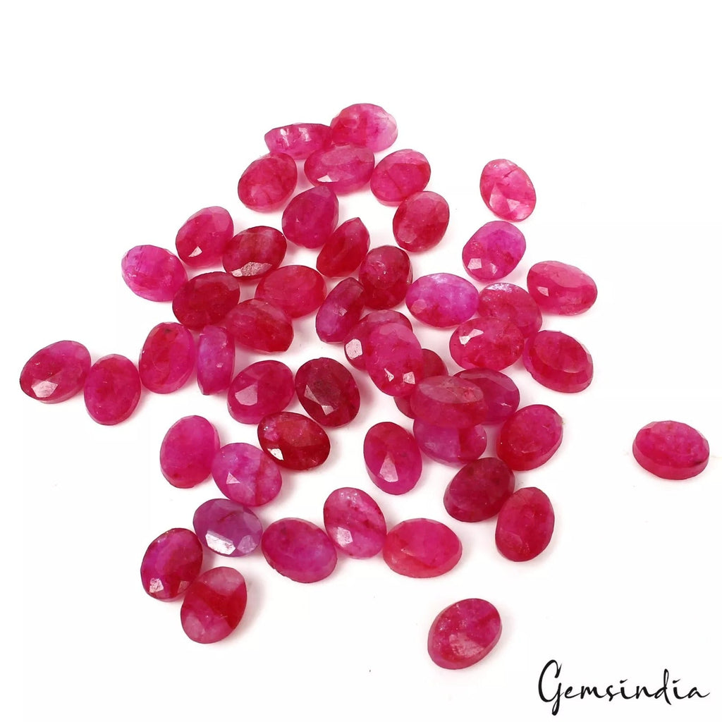 50 Pcs Natural Pink Red Beryl Bixbite Oval Cut Loose 7-8mm Gemstones~ 58.40 Cts