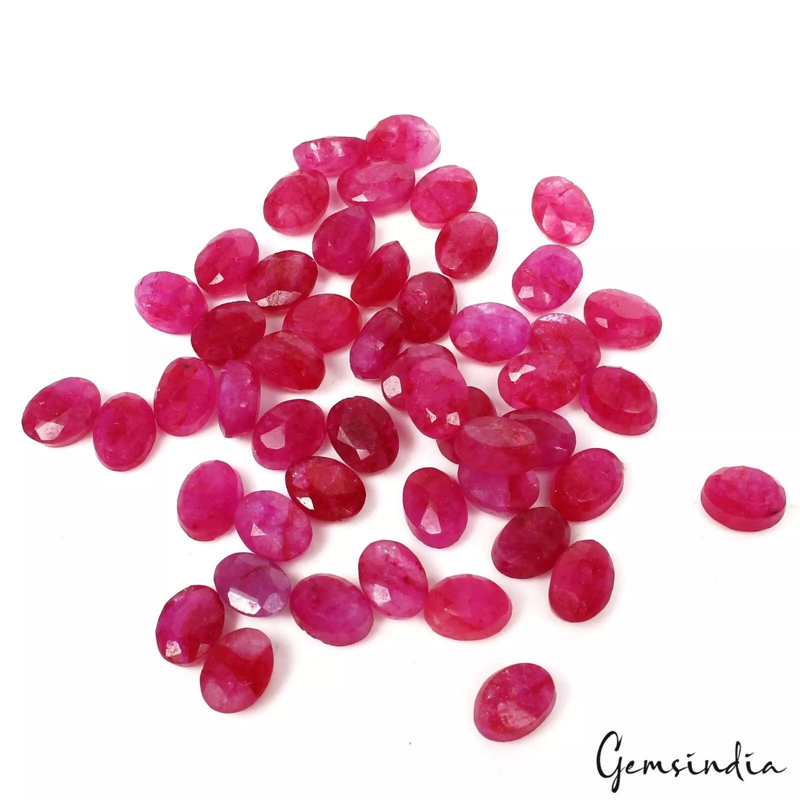 50 Pcs Natural Pink Red Beryl Bixbite Oval Cut Loose 7-8mm Gemstones~ 58.40 Cts