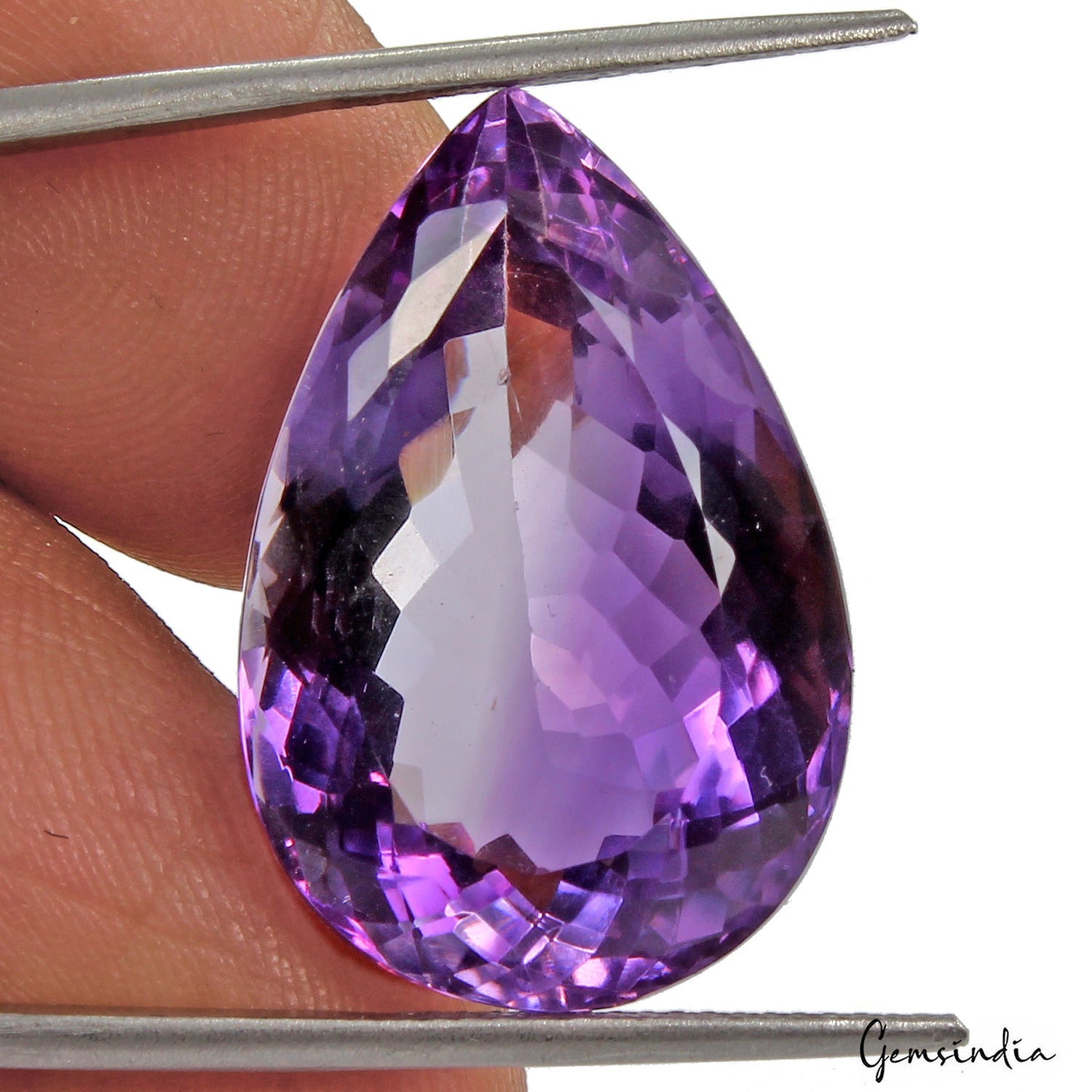 Amethyst Loose Gemstone, Untreated, Purple — 24 x 15 x 11mm, 25.50 Ct