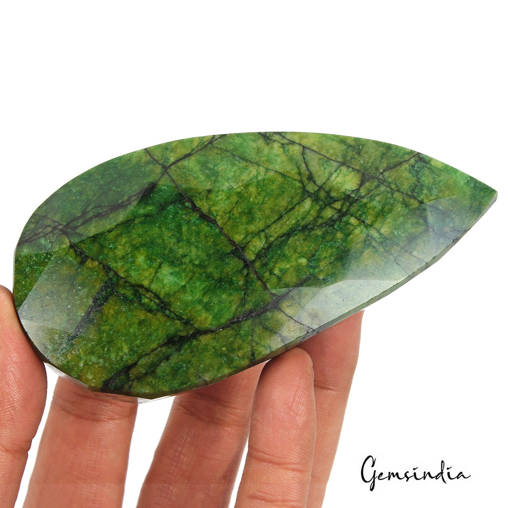 1500 Ct Natural Parrot Green Emerald Pear Faceted Huge Size Earth Mined Gemstone