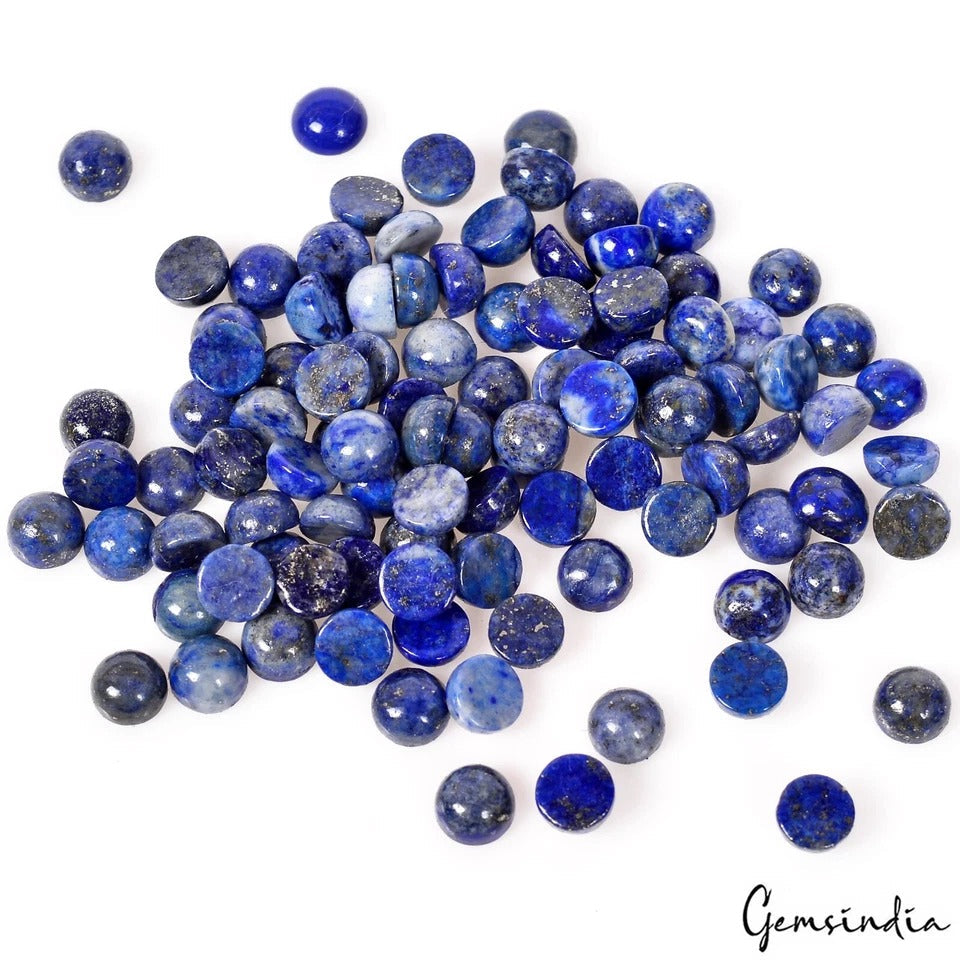 74 Cts/100 Pcs Natural Blue Lapis Lazuli Round Calibrated 5mm Gems For Jewelry