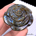 480 Cts Natural Labradorite Rose Carving Unique Decorative Huge Gemstone Piece