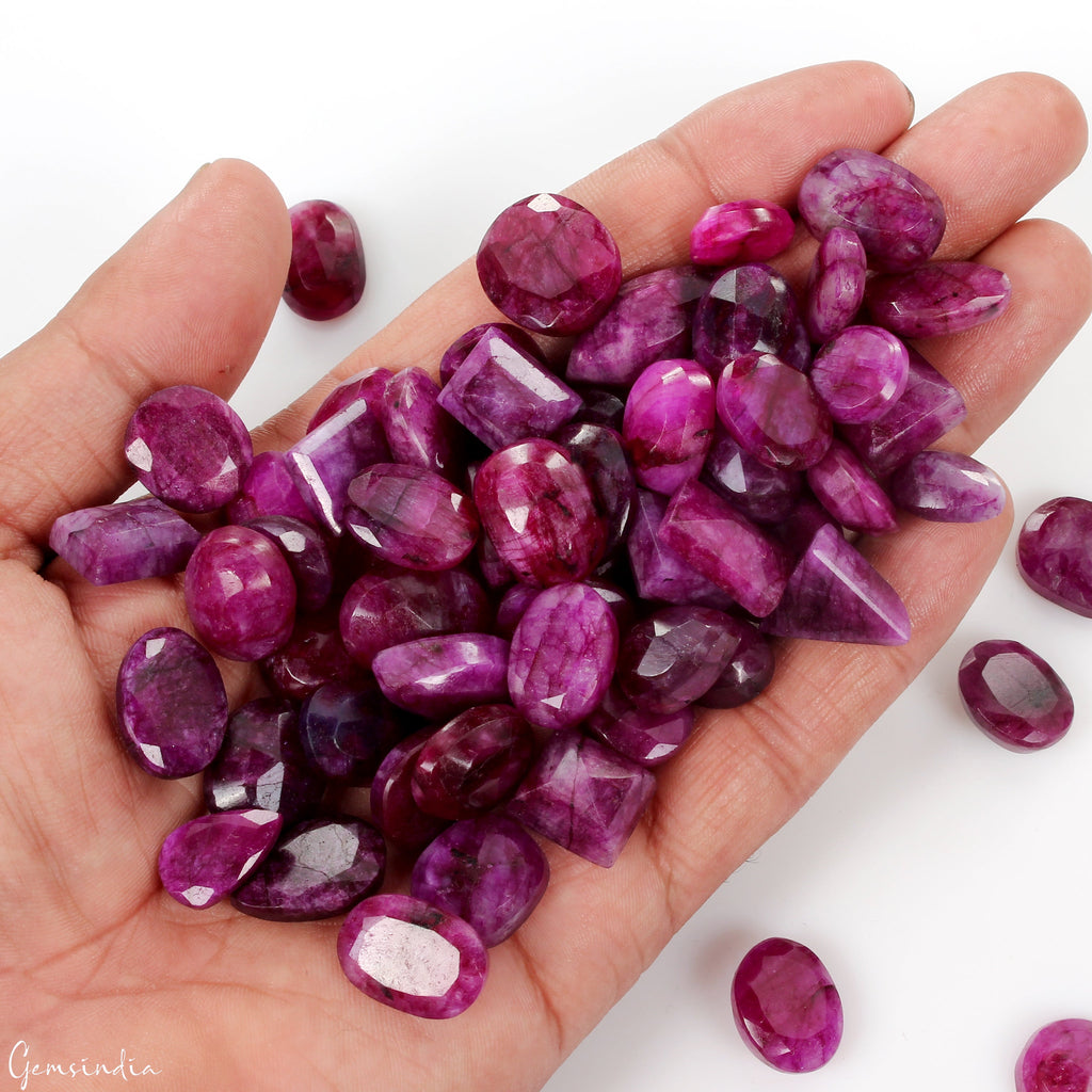700 Ct Natural Pink Beryl (Bixbite) Mix Cut Loose Wholesale Gemstone Lot 60 Pcs
