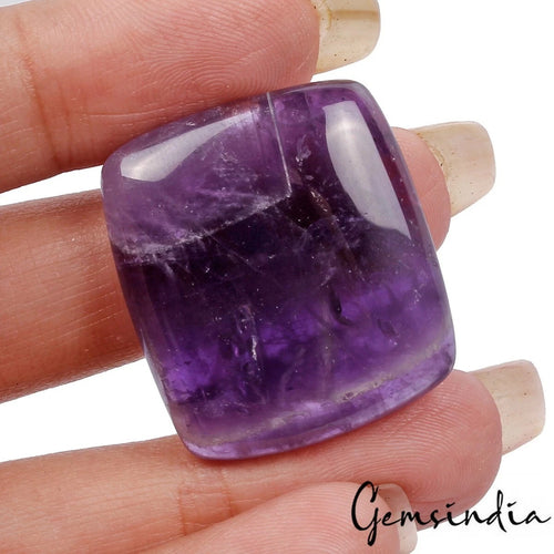 Amethyst Cabochon, Untreated, Purple — 28 x 25 x 6 mm, 97.70 Ct, Madagascar