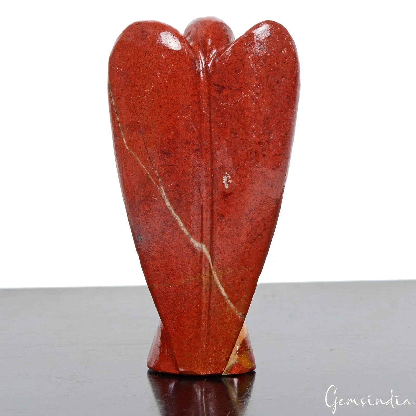 280.00 Ct Natural Untreated Red Jasper Angel Hand Carved Sculpture Statue 3" Gem