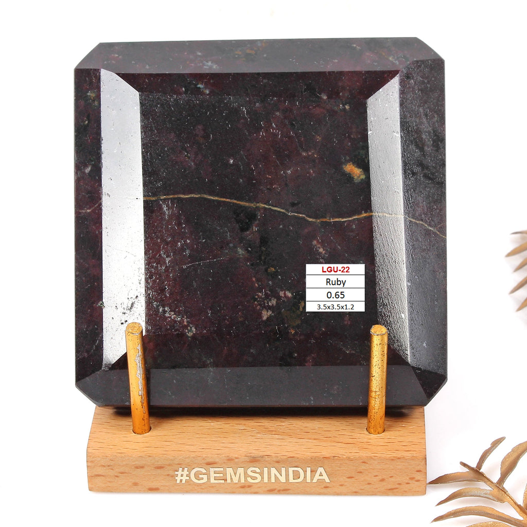 RARE 650 Gram Natural HUGE Untreated Dark Red Ruby Octagon Cut Loose Gemstone