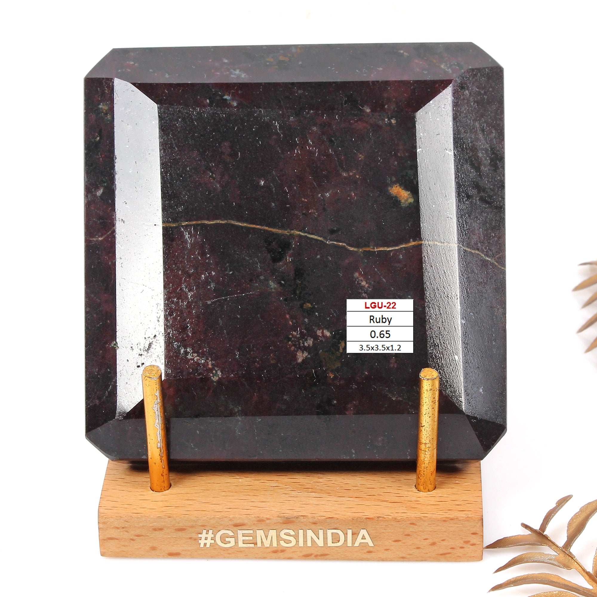 RARE 650 Gram Natural HUGE Untreated Dark Red Ruby Octagon Cut Loose Gemstone