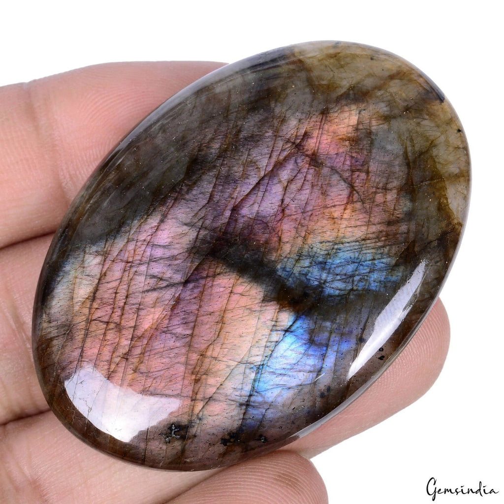 Natural Untreated Multi Shine Labradorite Oval Cabochon 118.40 Ct Loose Gemstone