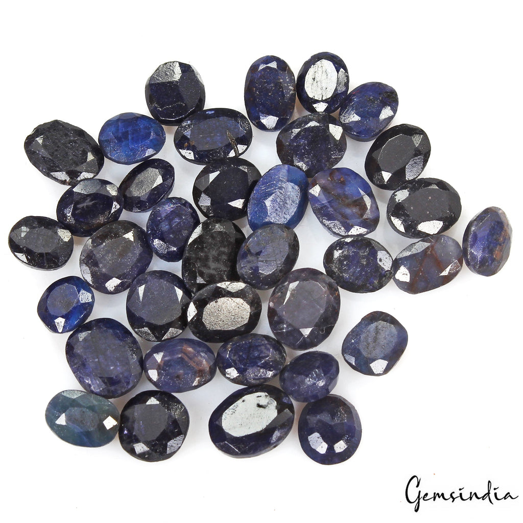 Certified 116.75 Ct/54 Pcs Natural African Dark Blue Sapphire Oval Loose Gem Lot