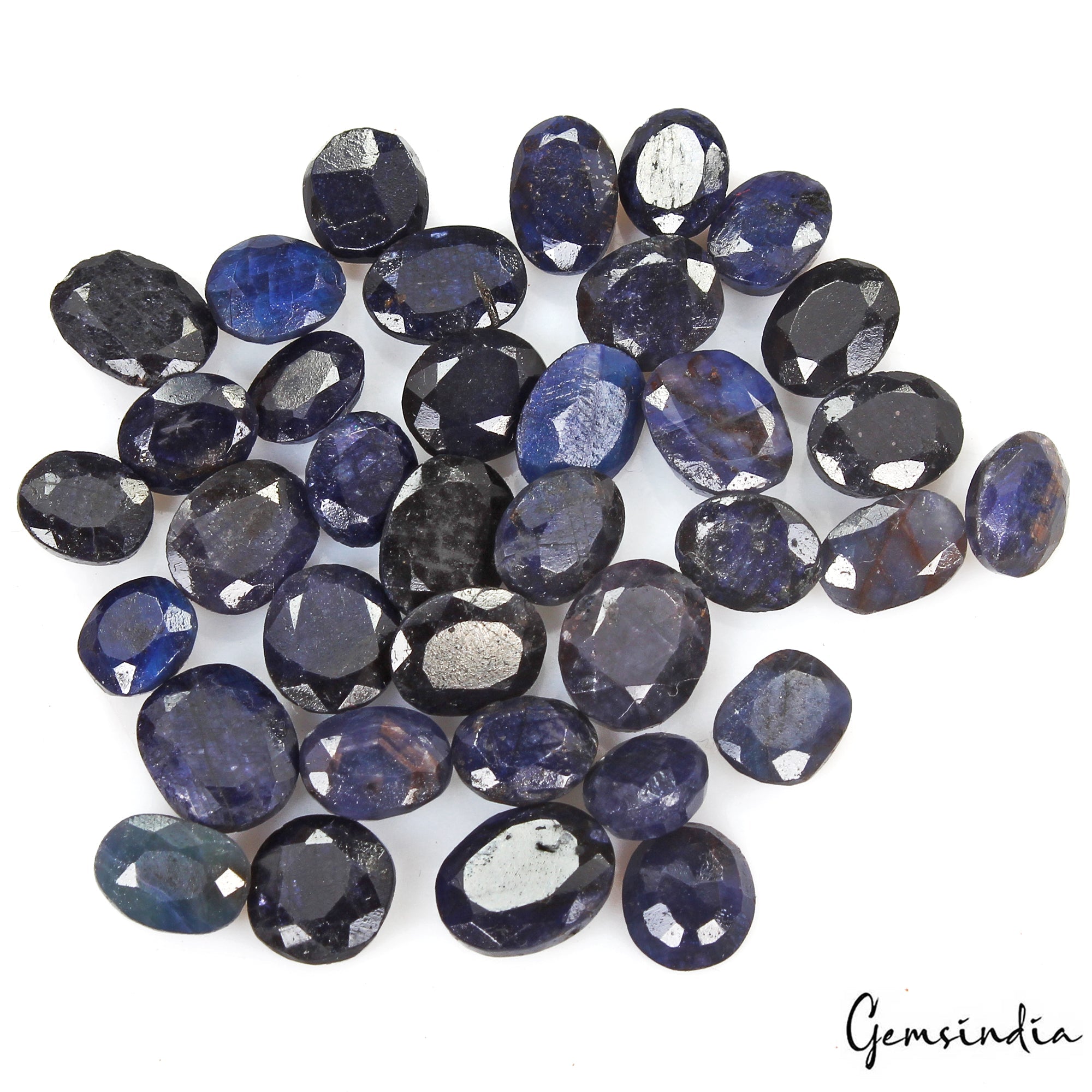 Certified 116.75 Ct/54 Pcs Natural African Dark Blue Sapphire Oval Loose Gem Lot
