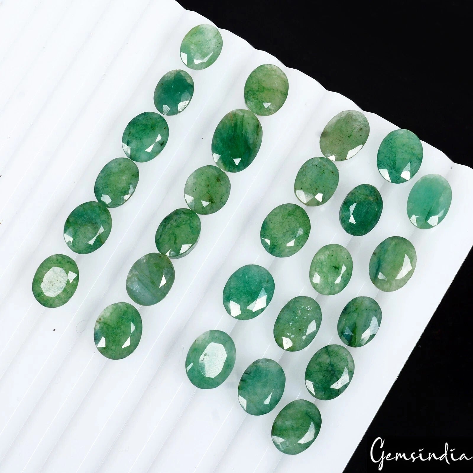 Certified 74.80 Ct/27 Pcs Natural Colombian Green Emerald Oval Cut Loose Gem Lot