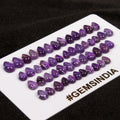 Amethyst Lot, Cabochon, Pear Cabochon, Untreated — 50 Pieces, 6mm to 9mm, 40.80 Ct, Brazil