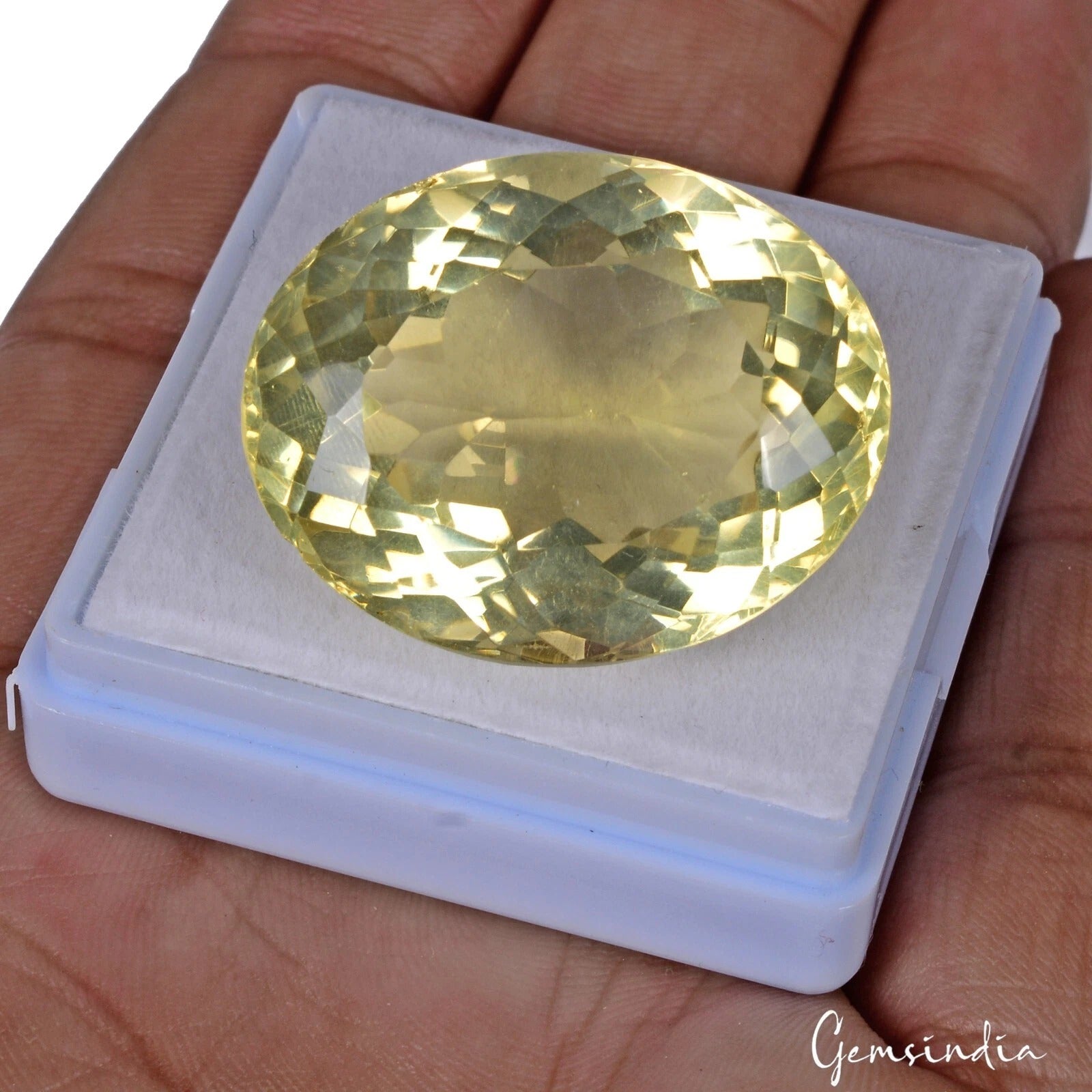 66.50Ct Natural Lemon Citrine Oval Cut Loose Certified Unheated Gemstone, Brazil