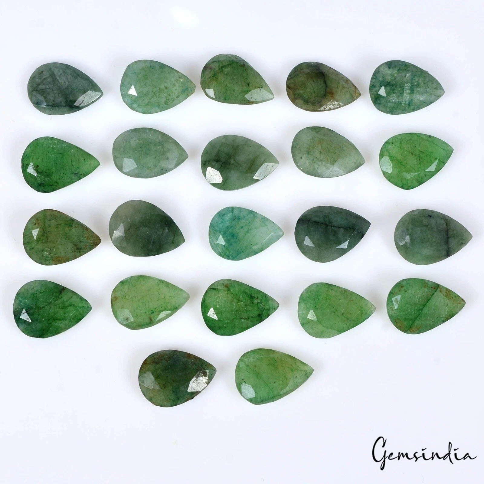90.00 Ct Natural Green Brazilian Emerald Pear Cut Faceted Loose Wholesale Gems