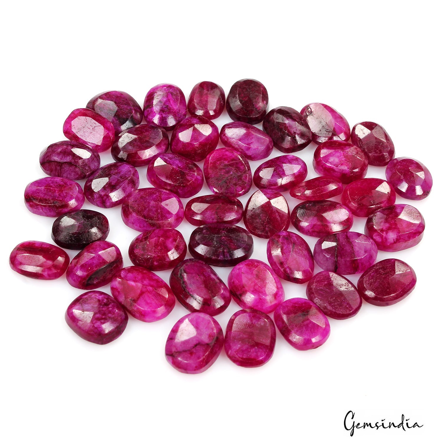 370 Ct Natural Red Pink Beryl Oval Cut Faceted Loose Wholesale Gemstone Lot 42Pc