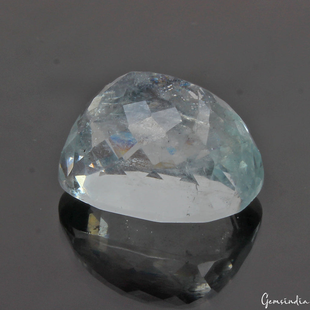 Certified 17.40Ct Santa Maria Aquamarine Gemstone From Brazil 100% Natural Color