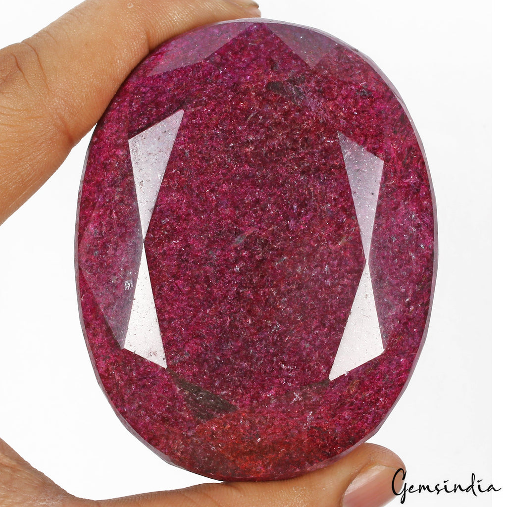 Certified 2480 Cts Natural Dark Red Ruby Oval Faceted Huge Loose Museum Size Gem