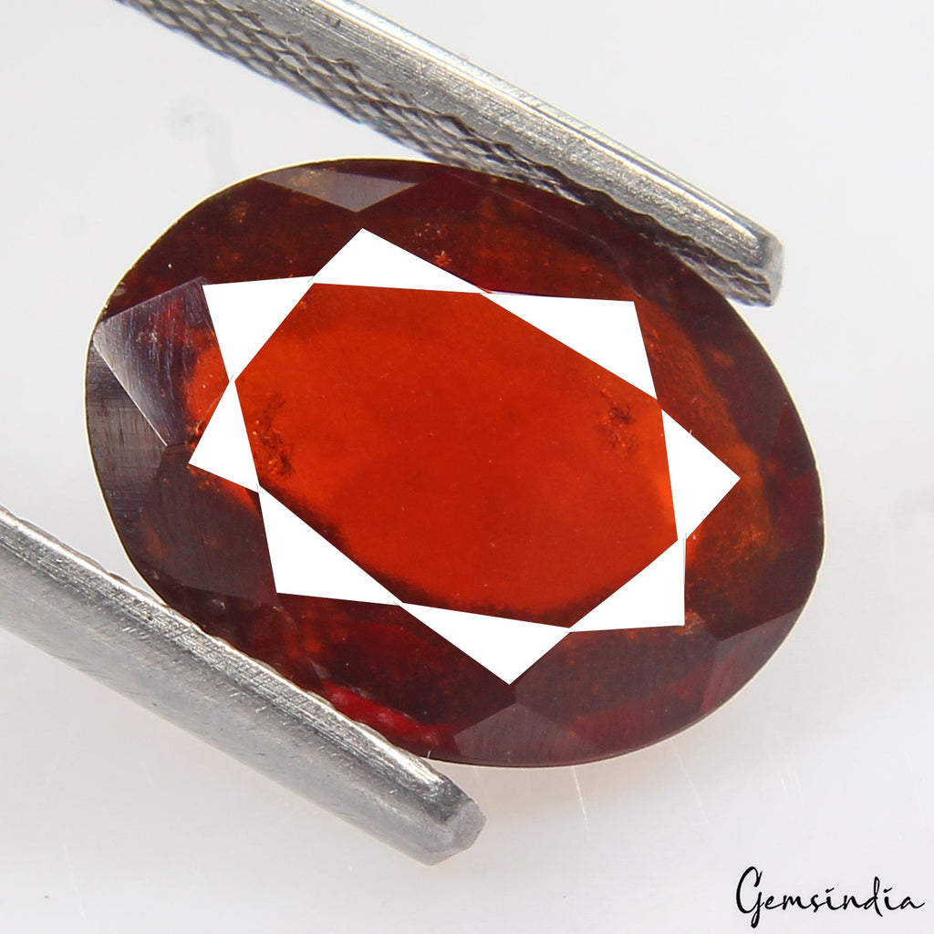 AAA Grade 5.90Ct Natural Hessonite Garnet Oval Cut IGL&I Certified Huge Gemstone
