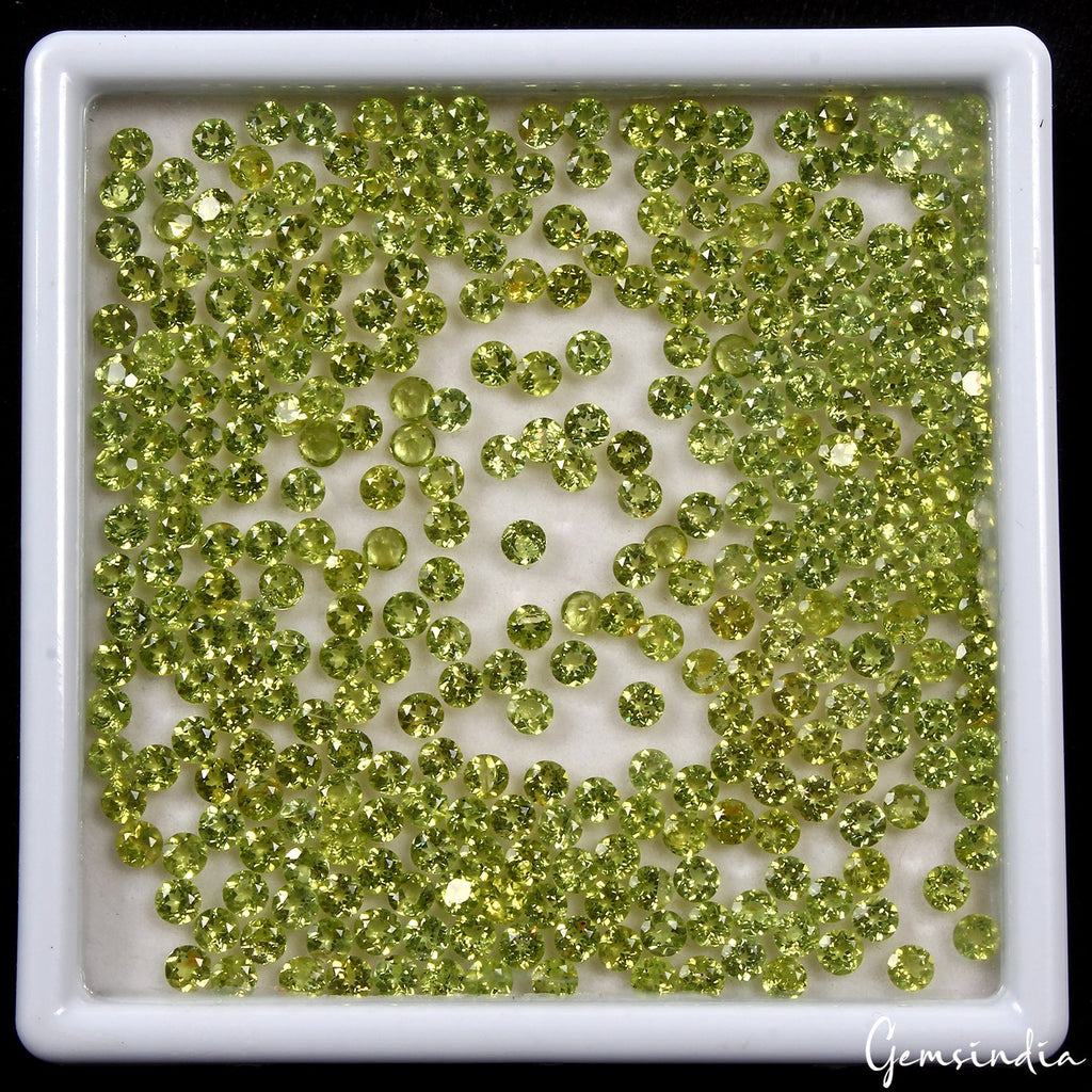 330 Pcs Natural Peridot 4mm Round Cut Loose Untreated Gemstones Wholesale Lot
