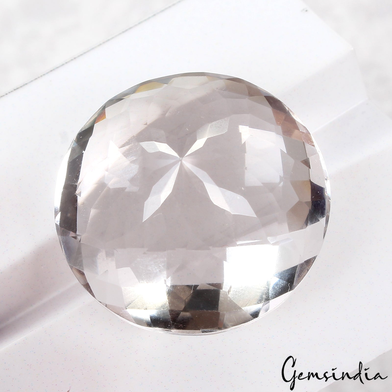 Certified 56.20Ct VVS Natural Bolivian Amethyst Round Checker Cut Loose Gemstone
