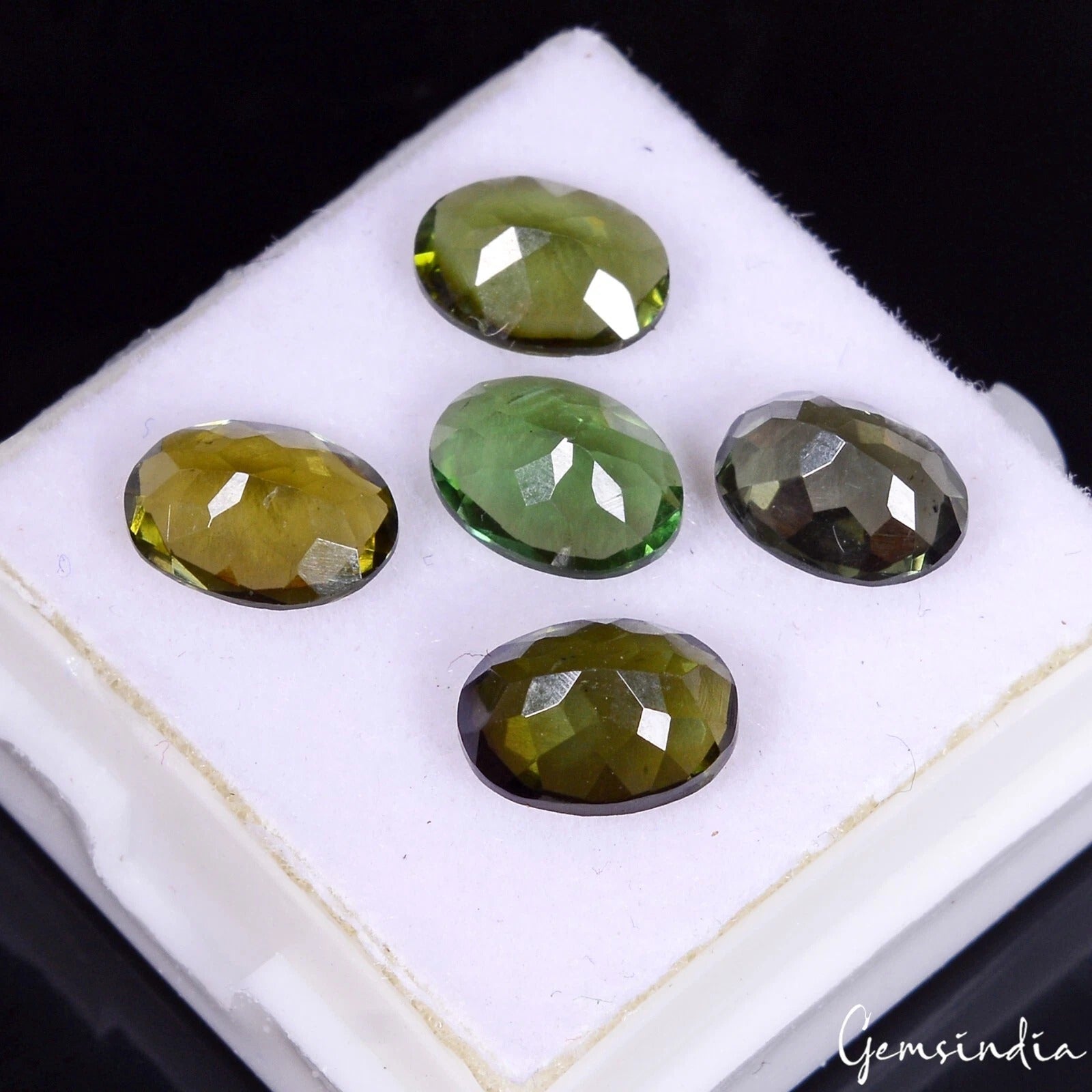 Certified 5.75 Cts/4 Pcs Natural Unheated Green Tourmaline Oval Gems For Jewelry