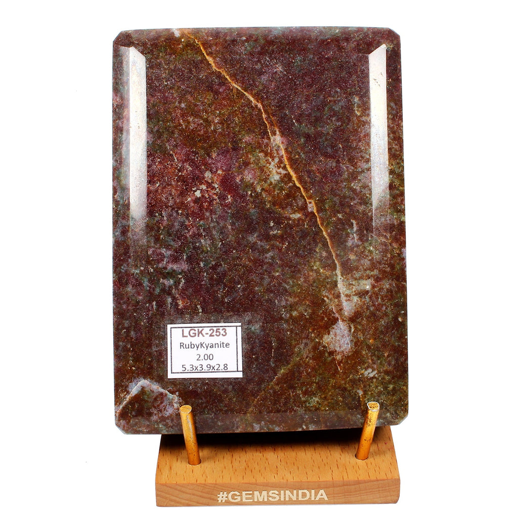 2 Kilo Natural Ruby Kyanite Octagon Cut Loose Untreated Madagascar Huge Gemstone