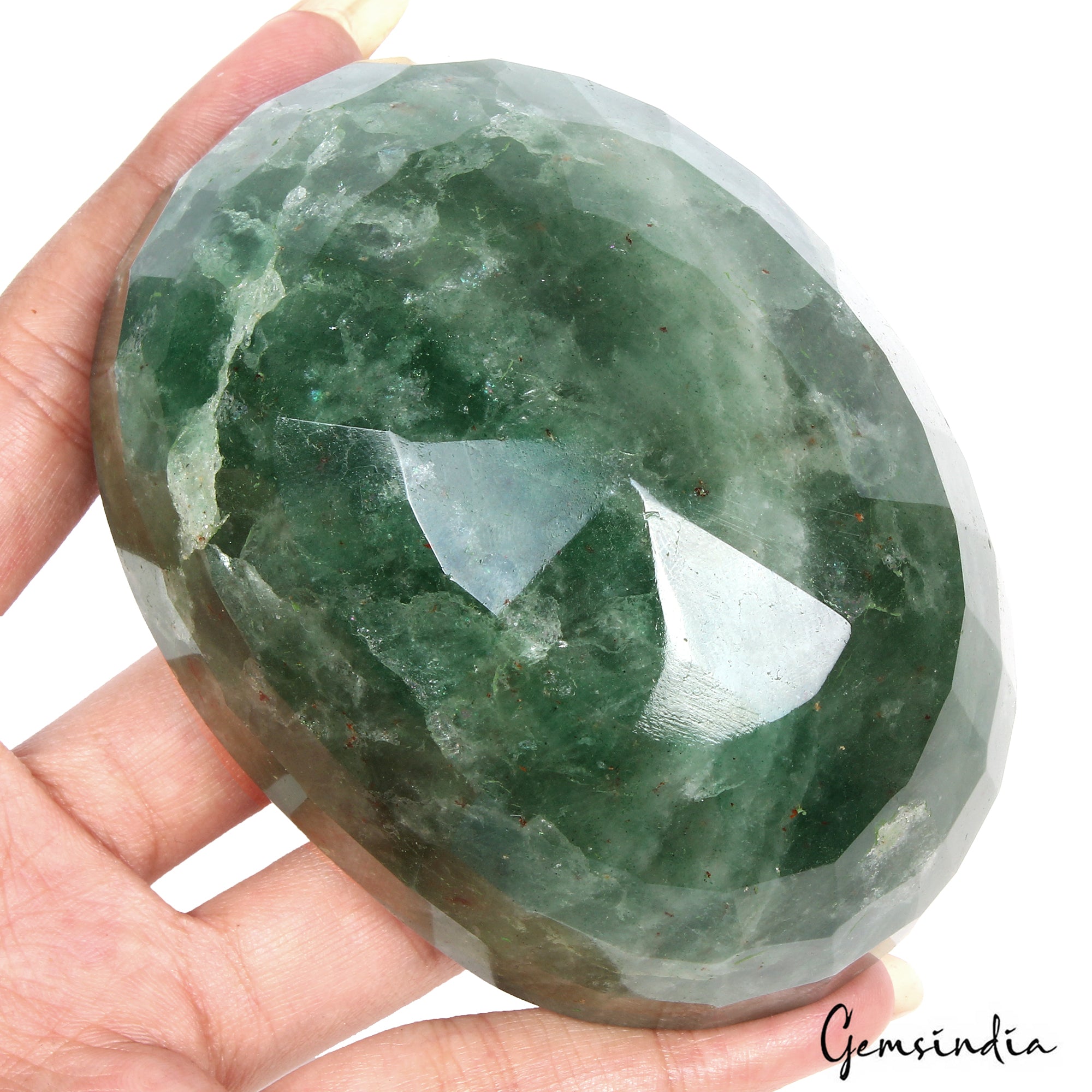 2570 Ct Natural Green Strawberry Quartz Oval Faceted Museum Size Loose Gemstone