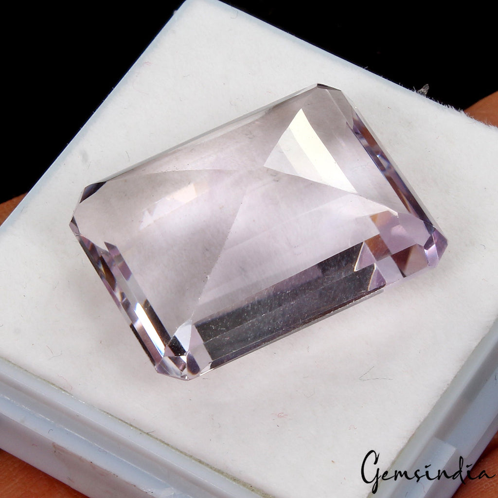 Octagon Cut Natural Unheated Purple Amethyst Brazil 45.70 Ct Jumbo Certified Gem