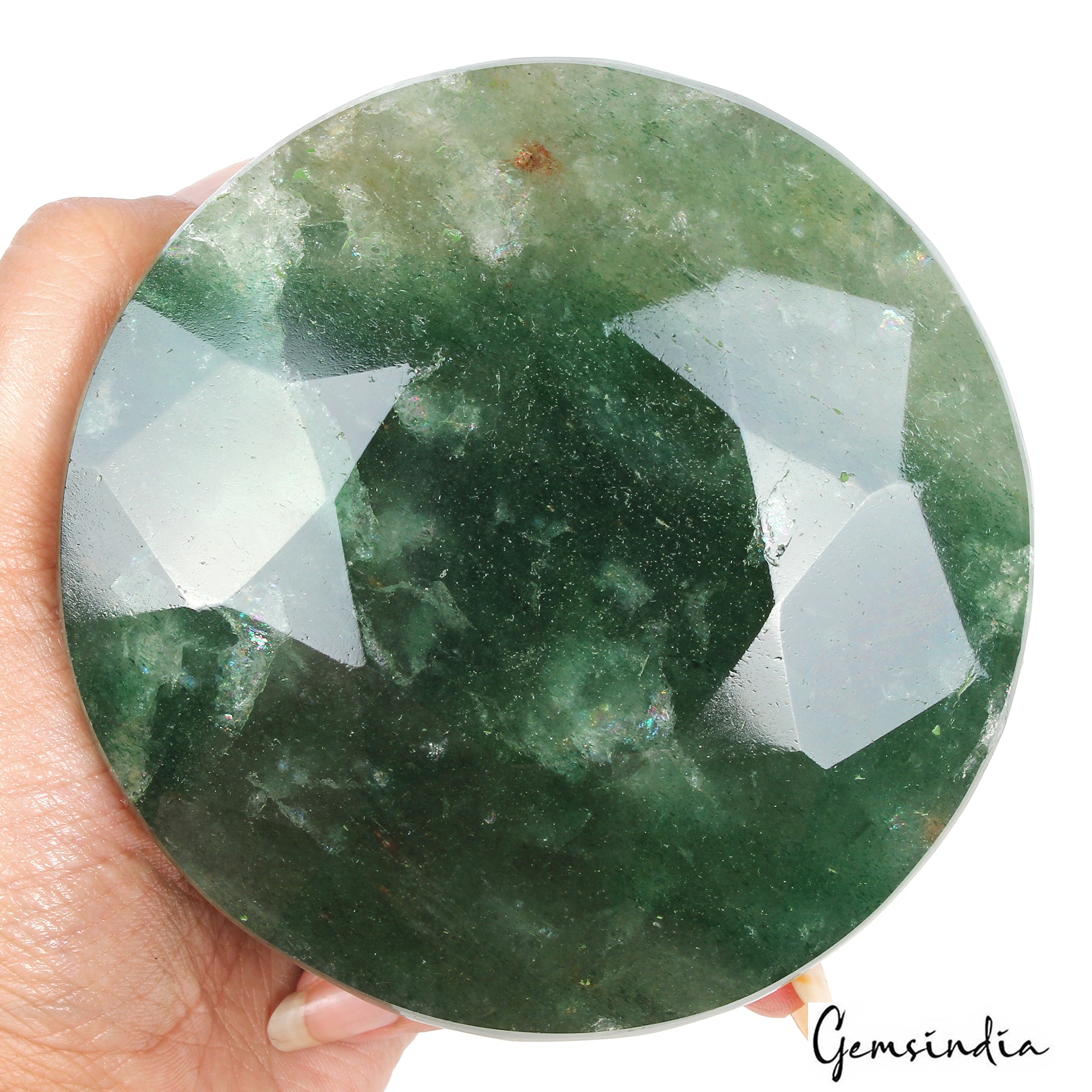 Strawberry Quartz Loose Gemstone, Green — 100 x 100 x 55mm, 3830 Ct, Madagascar