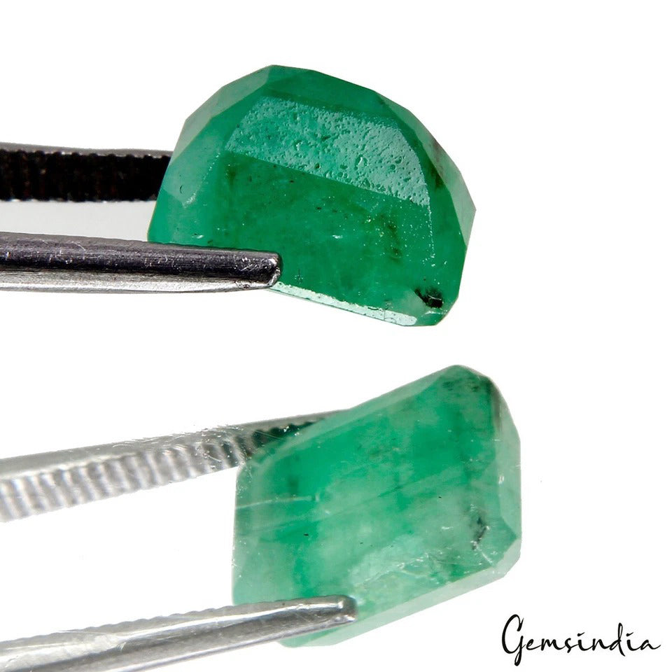Certified 4.30 Cts Natural Zambian Emerald 8x6x5mm Emerald Cut Loose Gemstone
