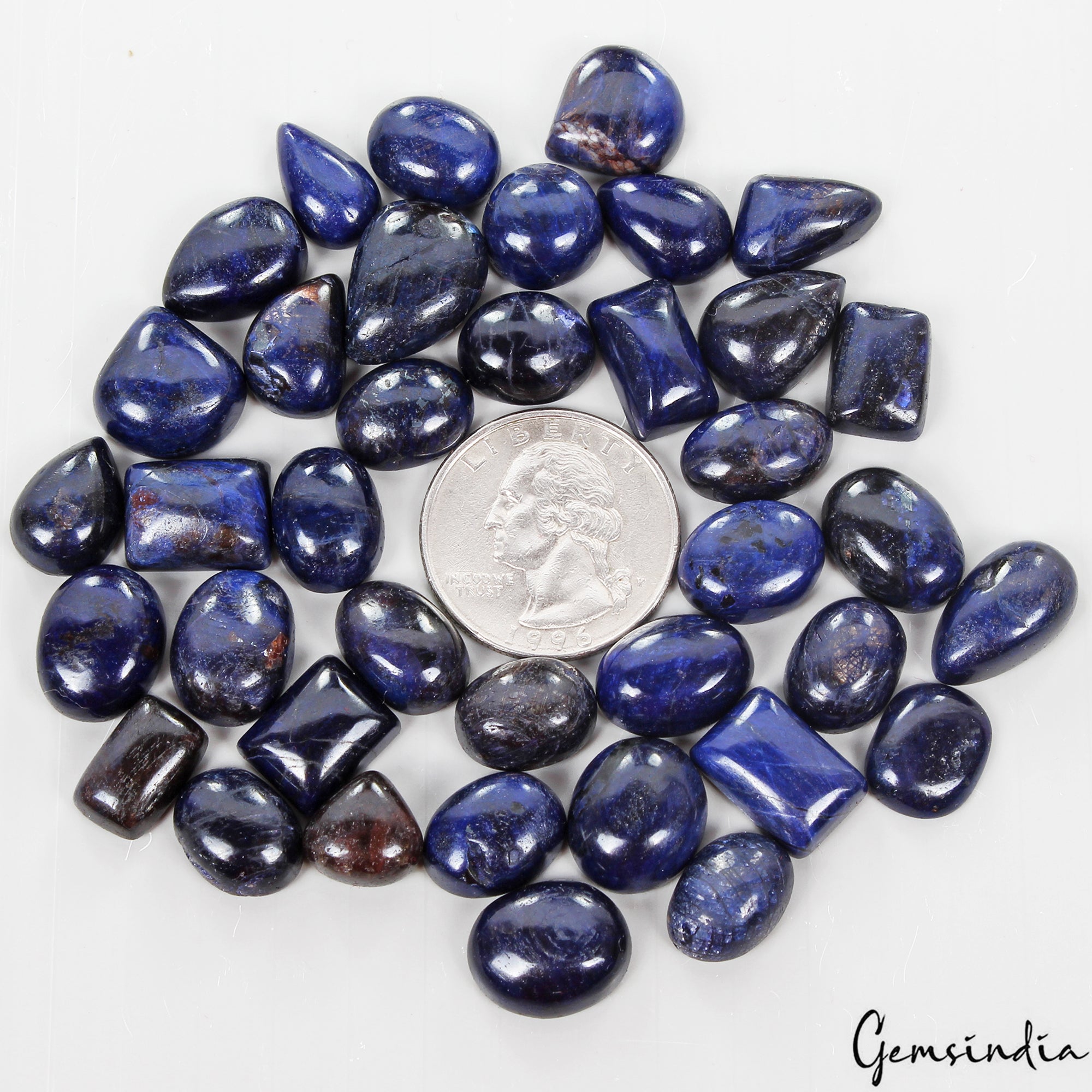 400 Ct Natural Blue Sapphire Mix Cabochon Loose Gemstones Lot Certified 38 Pcs
