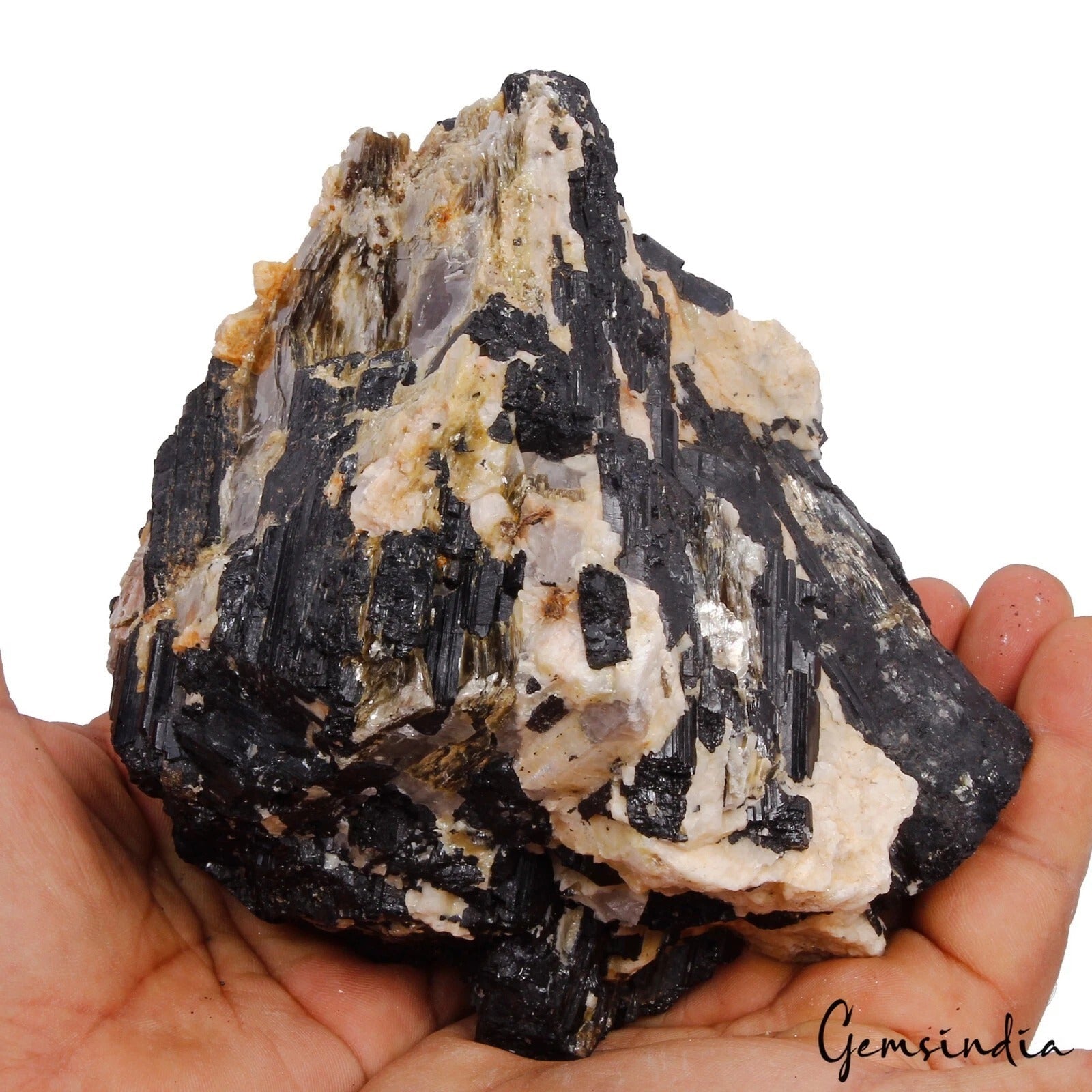 Massive Black Tourmaline w/ Feldspar Erongo Mountain Namibia Specimen Rough 2 Kg