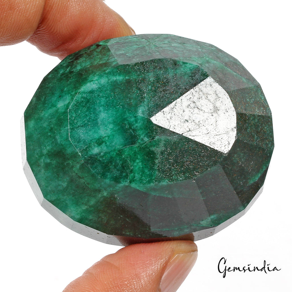 450 Cts Natural Green Brazilian Emerald Oval Faceted Earth Mined Huge Size Gems