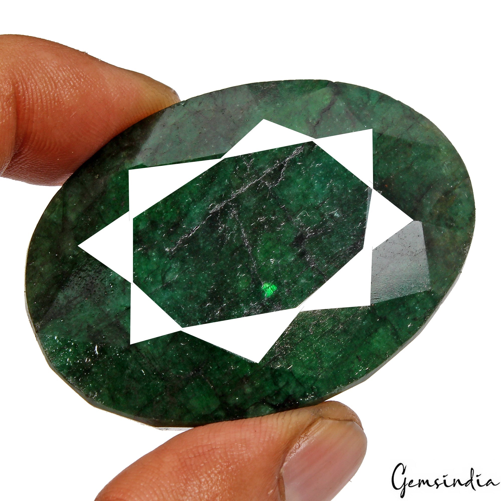 300 Ct Natural Green Emerald Oval Faceted Earth Mined Loose Gemstone From Brazil