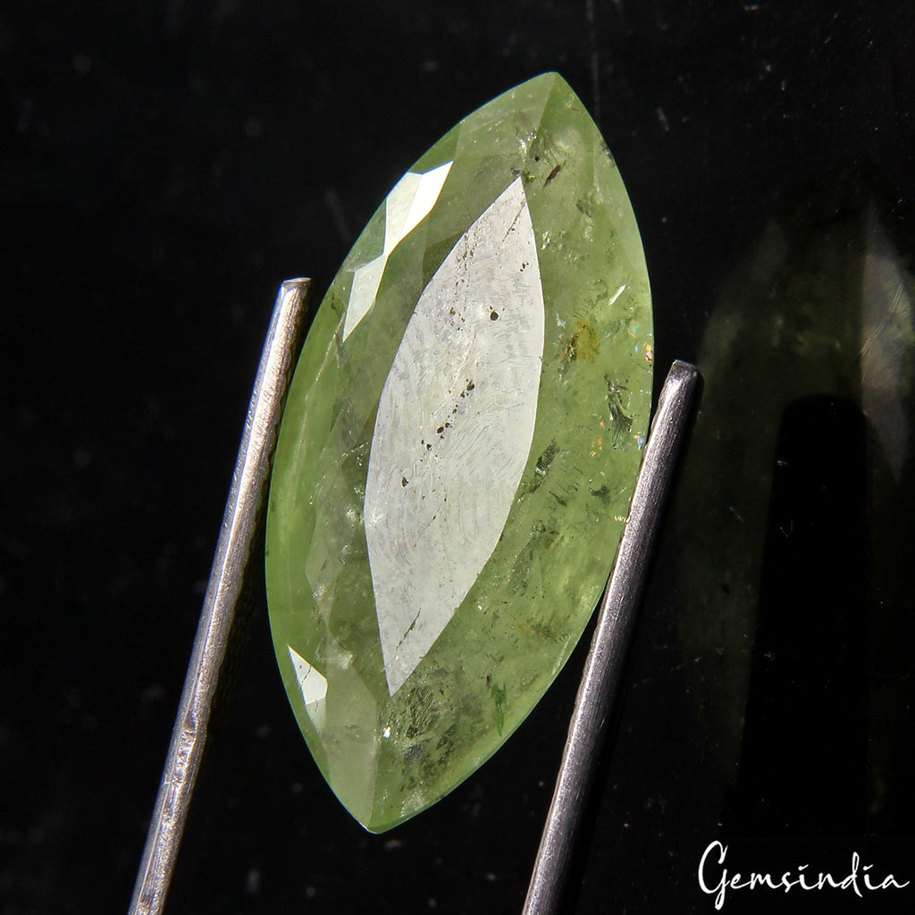 18.40 Cts. 26x12mm Marquise Natural Green Aquamarine - Unheated Brazil Gemstone